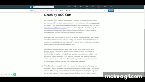 Death By 1000 Cuts - LinkedIn