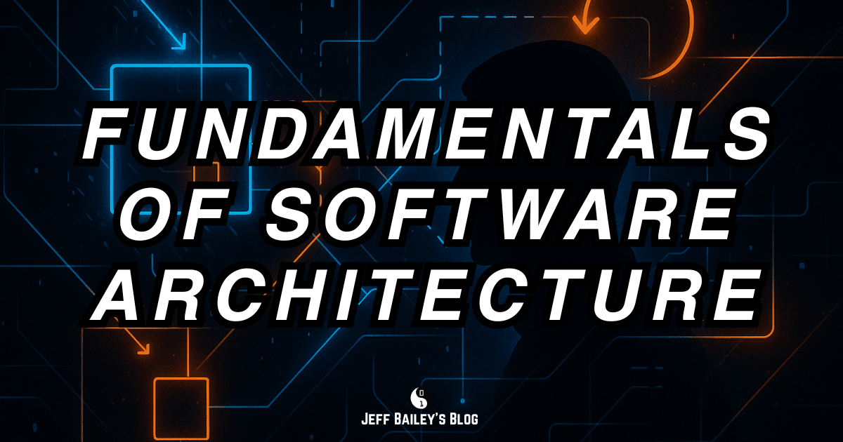 Abstract illustration of system components with boundaries, communication, failure handling, and change, representing core software architecture concepts.