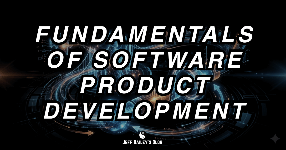 Abstract illustration of product development workflow: user research, feature planning, development, testing, and iteration cycles.