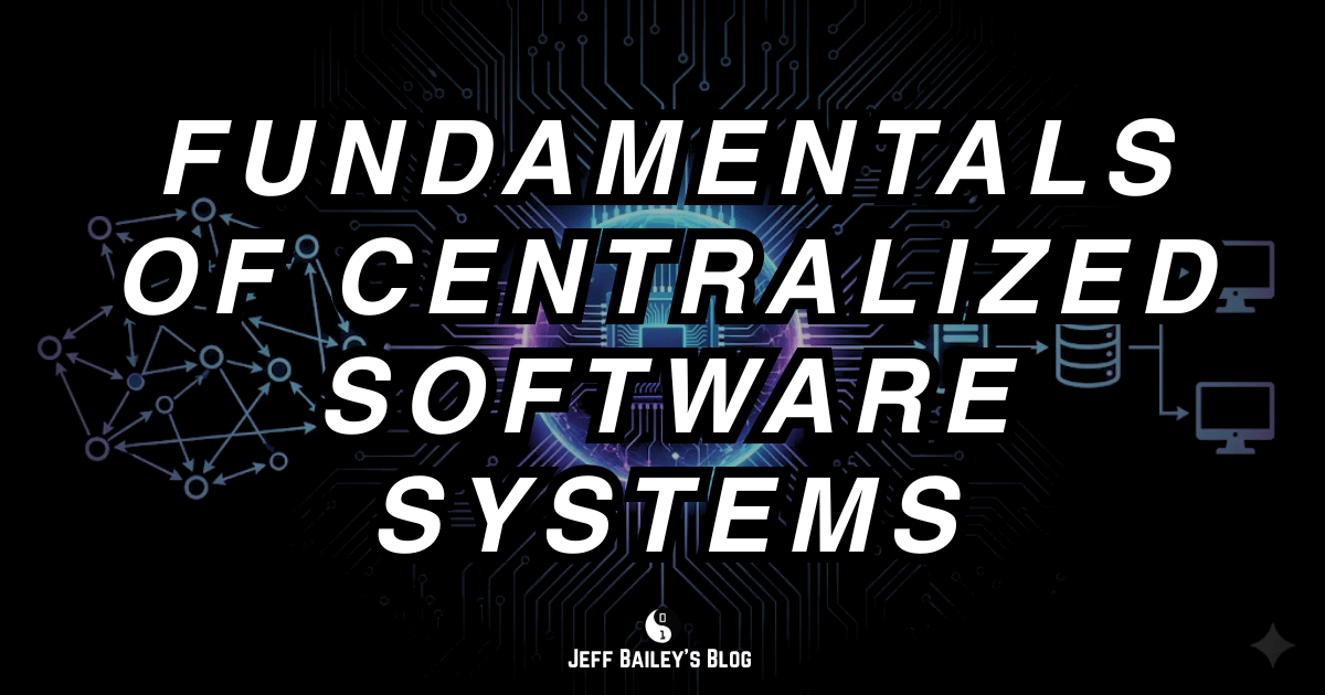 Conceptual diagram showing centralized system architecture with single control point, unified data store, and coordinated processing.