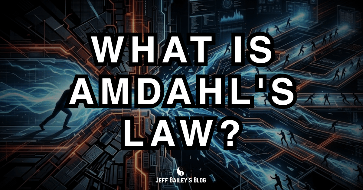 Diagram showing diminishing speedup as processors increase, limited by the serial fraction of a program.