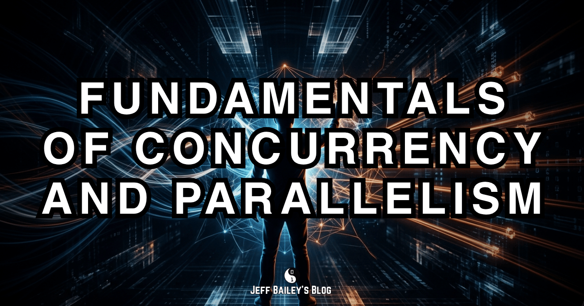 Diagram showing concurrent tasks interleaving on one core versus parallel tasks running simultaneously on multiple cores.