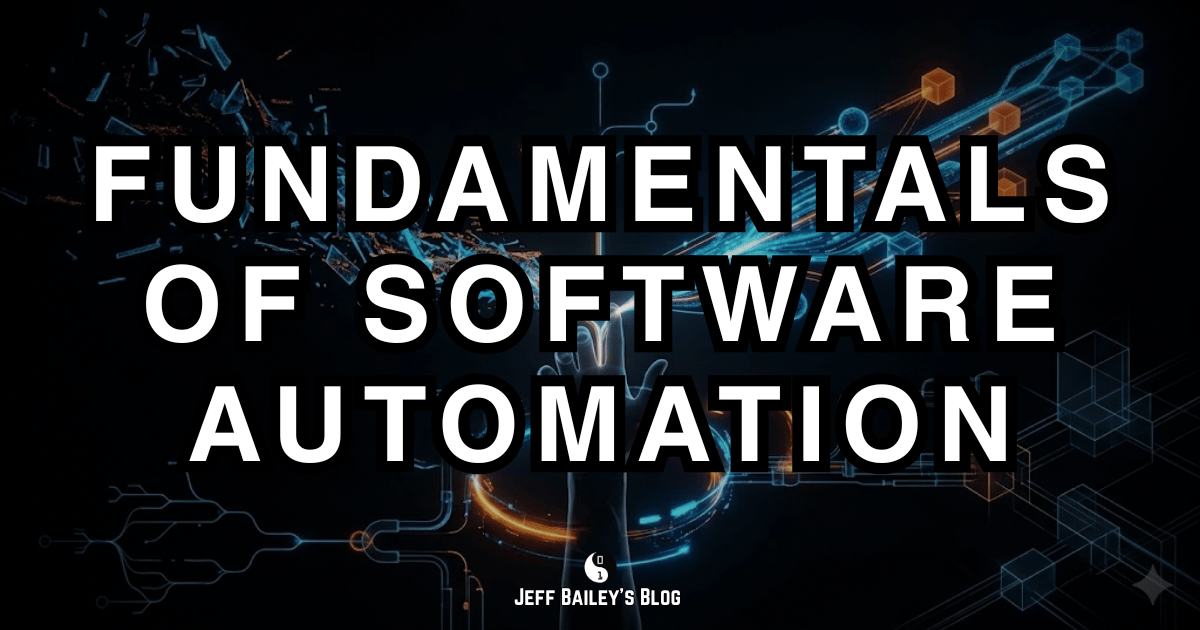 Cover: Diagram showing the automation spectrum from manual tasks through scripted processes to fully automated, self-healing systems.
