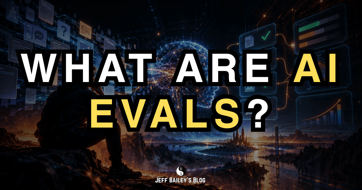 AI evals: test cases pass through an AI system to a grader, which scores them.